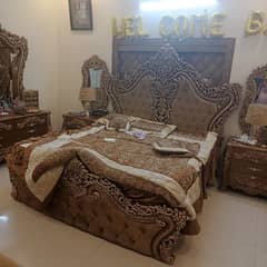 urgent sale full king size bed with dressing and side tables