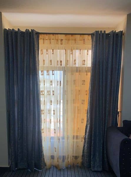 Texture Curtains with Organza curtains 0