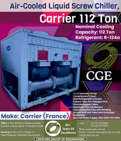 Air Cooled Water Chiller 112 Ton Carrier