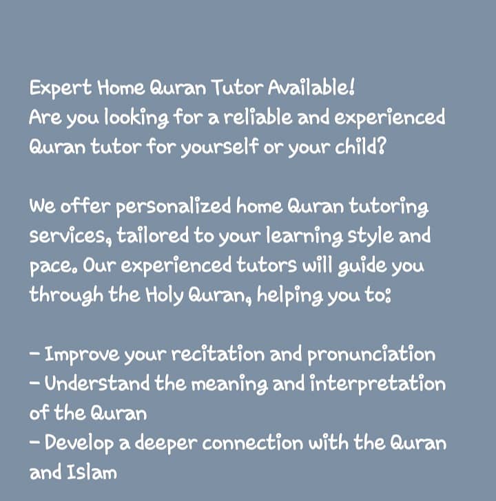 Home Quran Tutor Available 0