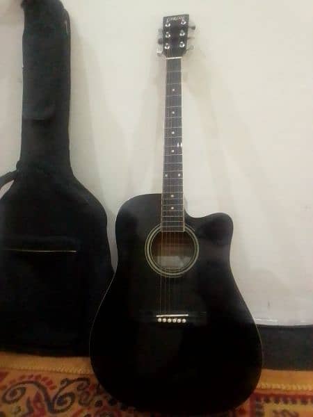 carlos company guitar black colour full size number ' f601kb 0