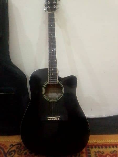 carlos company guitar black colour full size number ' f601kb 1