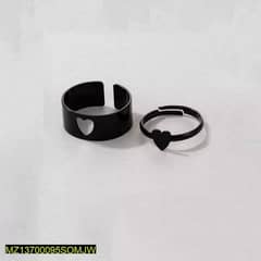 2 PCs trendy couple heart rings ( High quality) 0