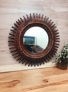 Hand Made Wooden Mirror.