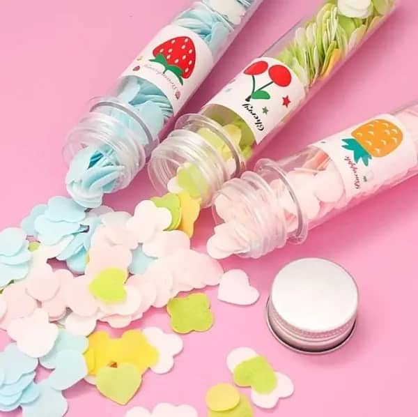 100 Pc’s Tube Disposable Paper Soap With Bottle 1