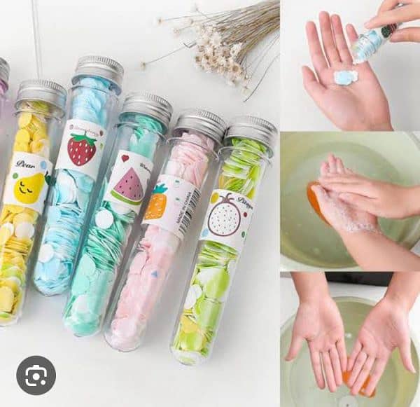100 Pc’s Tube Disposable Paper Soap With Bottle 2