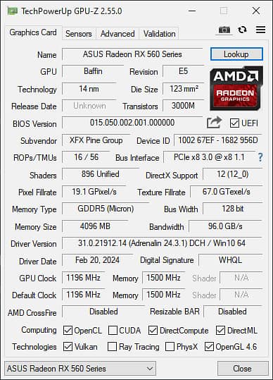 AMD Radeon RX-560 4GB 3