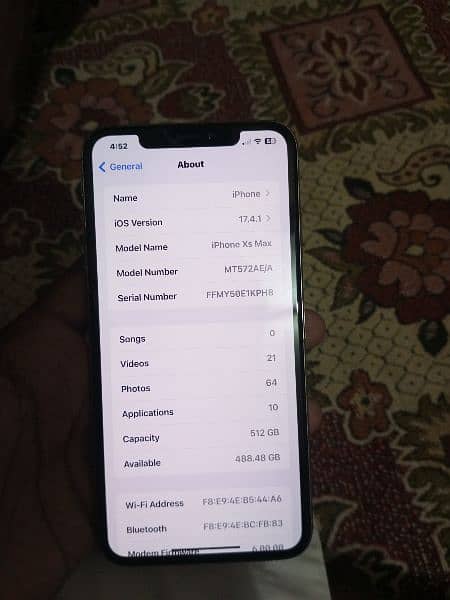iPhone XS MAX 512gb 10/10 condition pta approved 2
