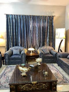 Premium Sofa Set, High Quality Curtains and Side Tables for Sale