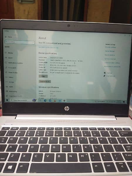 HP laptop ProBook G6 430 core i5 8th generation 8gb, 256gb ram . 8