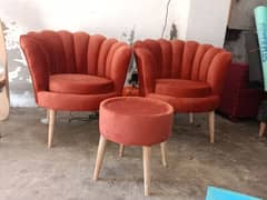 two sofa chairs and tables all colours available