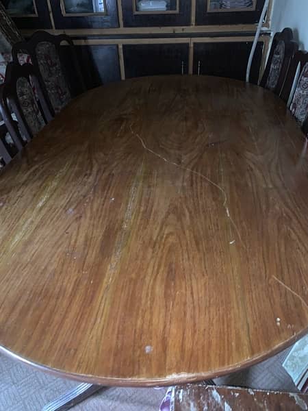 dining table wooden with 6 chairs 8/10 condition 2