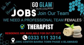 Required Professional female receptionist,and spa therapist