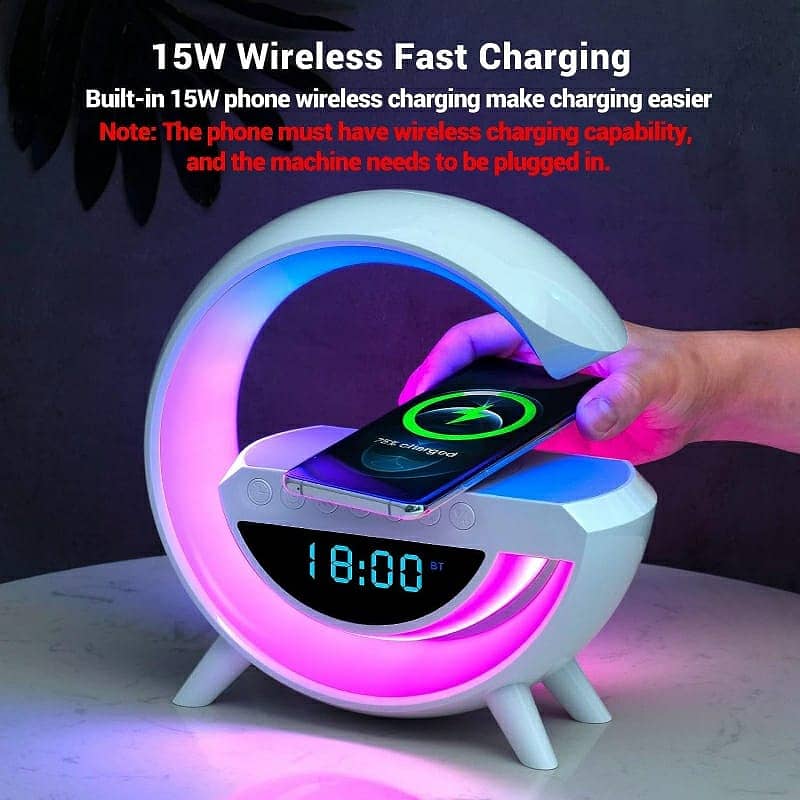 BT-3401 LED Display Wireless Phone Charger Bluetooth Speaker 8
