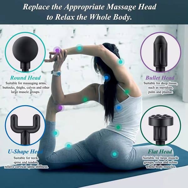 Handheld Muscle Massager Gun With 4 Massage Heads For Deep Tissues 2