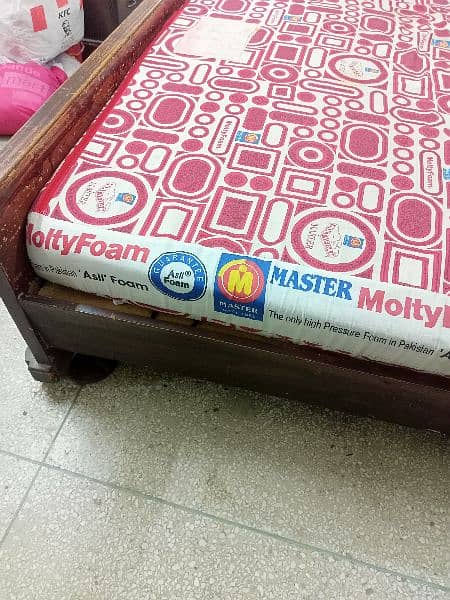 Wooden double bed with Mattress 3