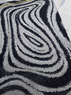 black and white rug