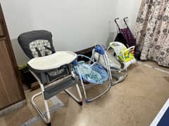 Baby Stroller, swing and feeding chair
