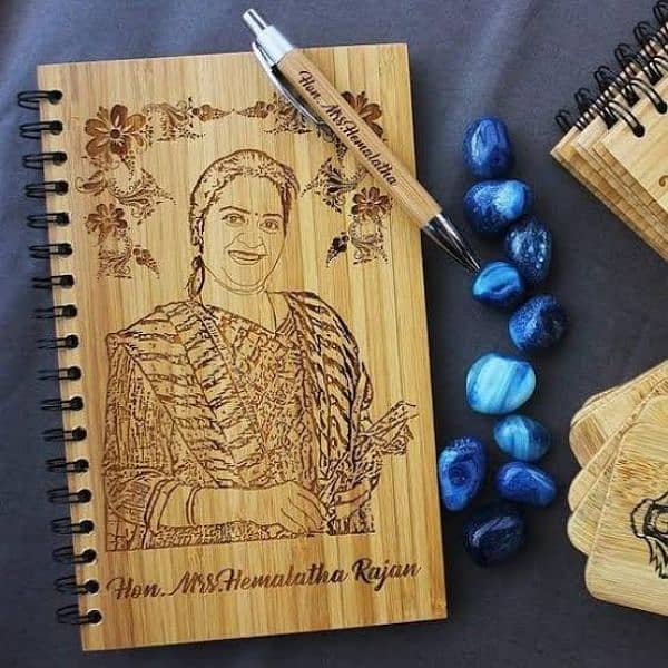 Customized Wood Diary With Wood Pencil 0