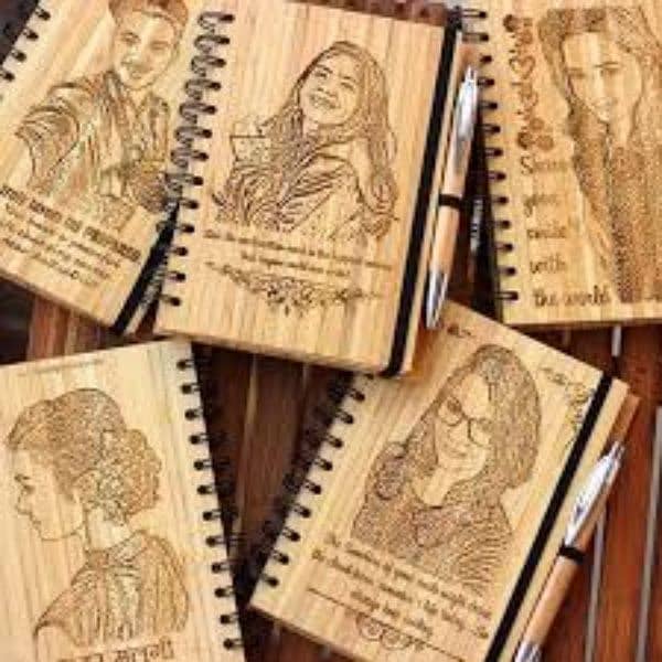 Customized Wood Diary With Wood Pencil 1