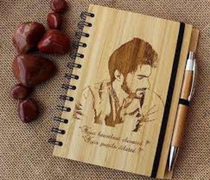 Customized Wood Diary With Wood Pencil 2