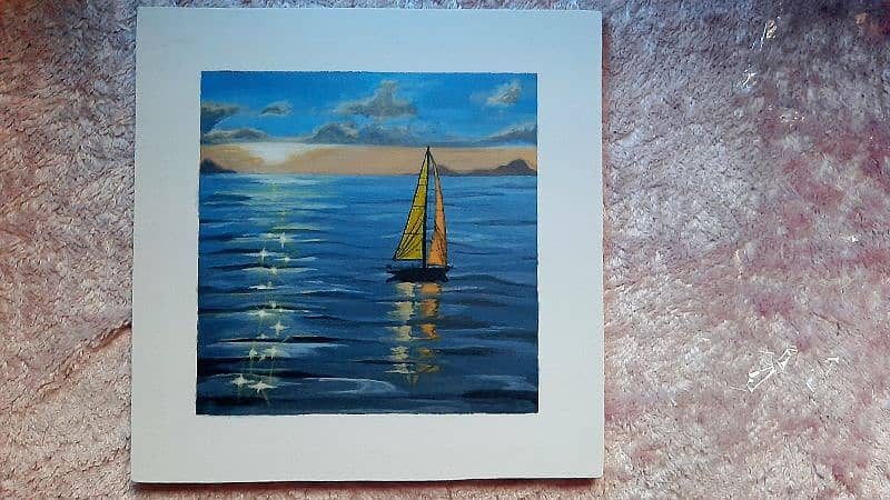 Beautiful Sunset Sea View Acrylic Painting on Canvas 2