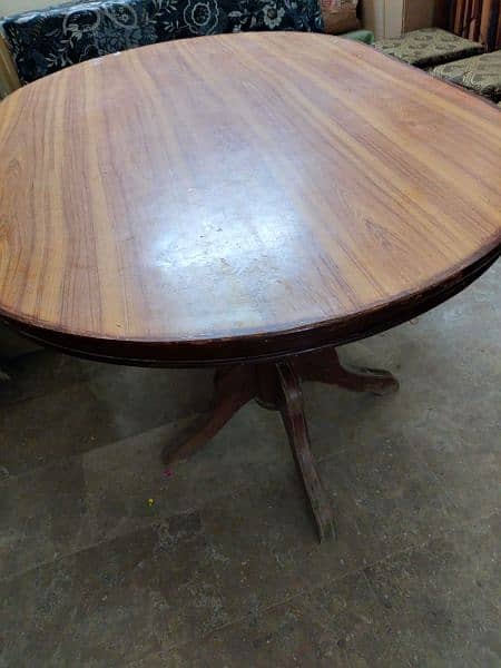 Wooden dining table with 6 chairs (price negotiable) 2