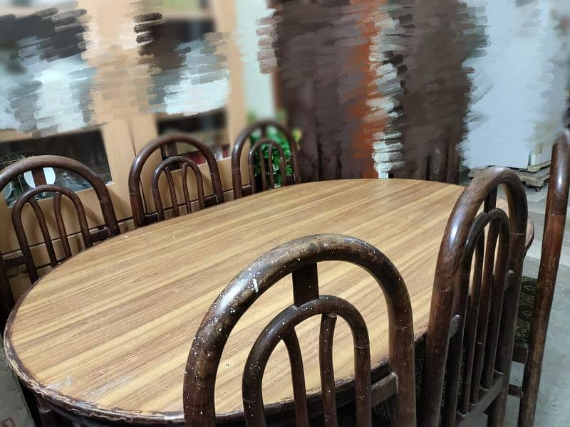 Wooden dining table with 6 chairs (price negotiable) 3