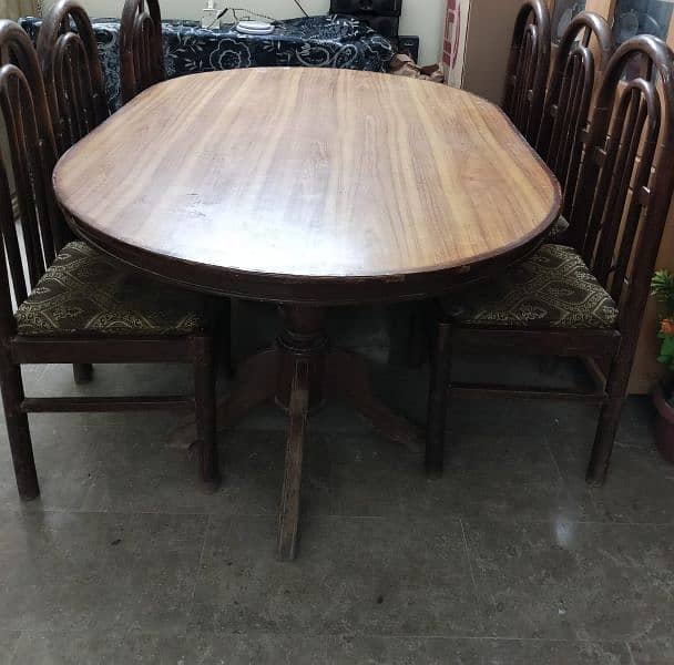 Wooden dining table with 6 chairs (price negotiable) 4