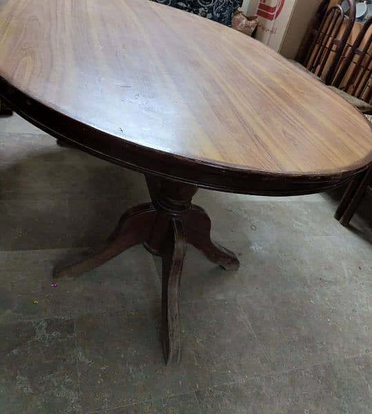 Wooden dining table with 6 chairs (price negotiable) 6