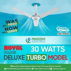 Ceiling Fans | 30 Watts | Royal Deluxe Turbo | Inverter Fans