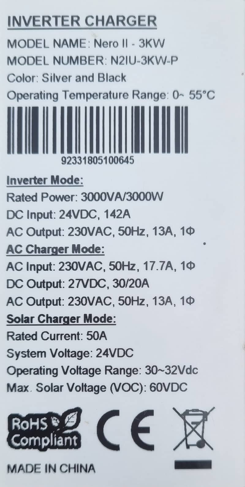 Solar inverter Crown 3kW 3