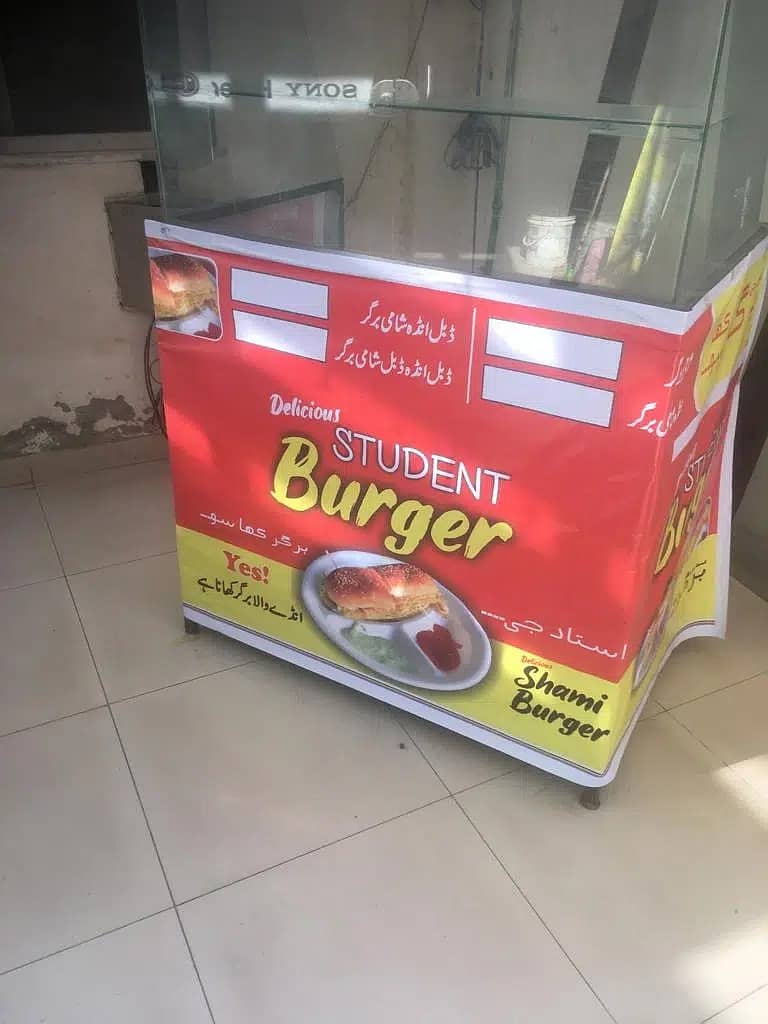 Burger , Biryani , Lemon soda & Juice stall for sale in good condition 0