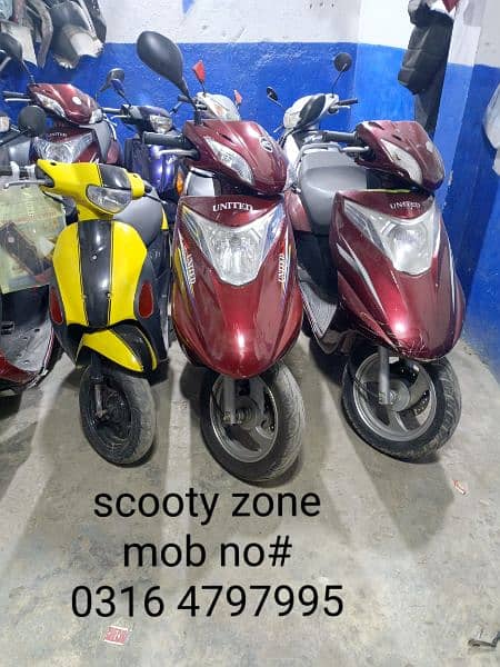 scooties 49cc,electric,100cc contact at 03004142432 5