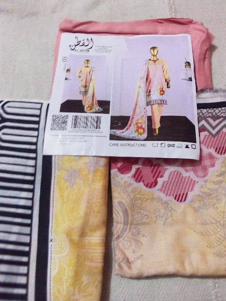 Al Qutun unstitched suit 3 piece Printed lawn for girls/women sale 5