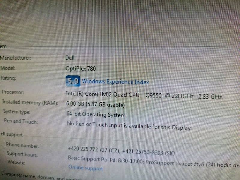 Dell optiplex 780 with quad core Q9550. 0