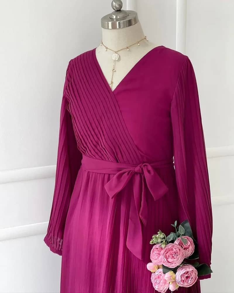 plum colour dress for any occasion for sale 3
