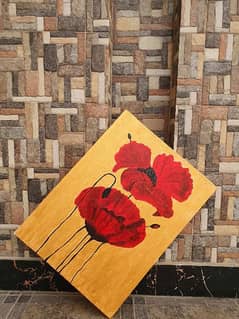 Red poppies canvas painting