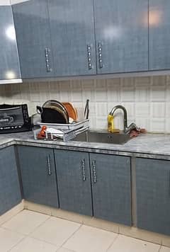Kitchen Cabinets with shelves/Marble Complete 1 year used 0