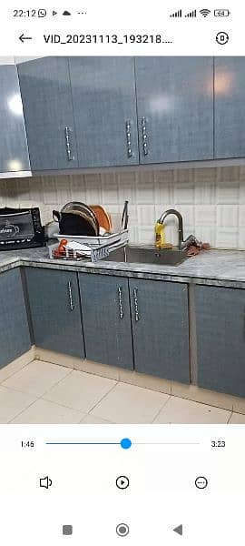 Kitchen Cabinets with shelves/Marble Complete 1 year used 4