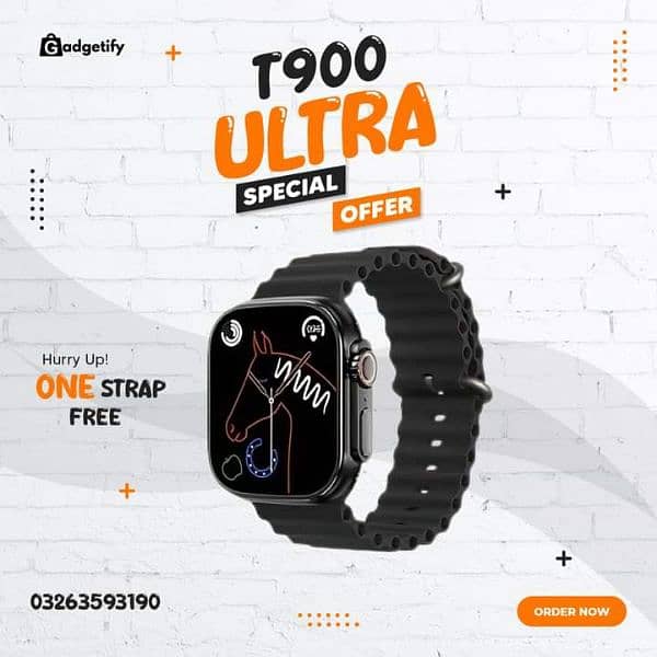 T900 Ultra Smart watch with one strape free 0