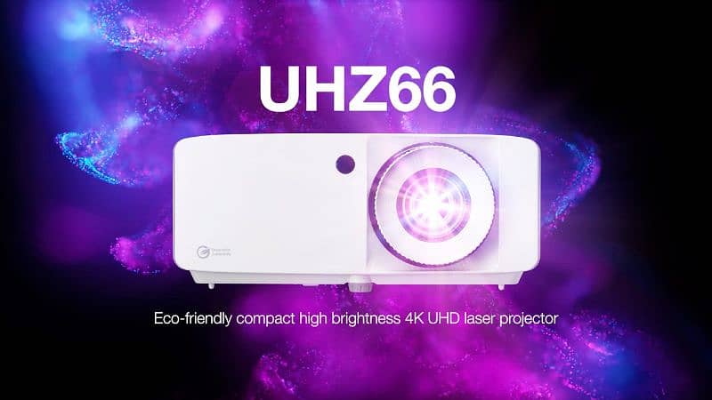 Optoma UHZ66 4K UHD Laser Cinema and Gaming Projector, 4000 Lumens 0