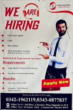 We are hiring CSR for call Center 0