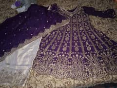 just one time used silk trouser chiffon embroidered dupatta and frock.
