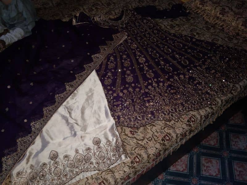 just one time used silk trouser chiffon embroidered dupatta and frock. 1