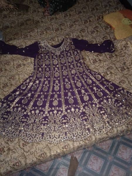 just one time used silk trouser chiffon embroidered dupatta and frock. 2