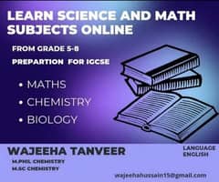 Online Tutor O Level / A Level Chemistry Math Biology