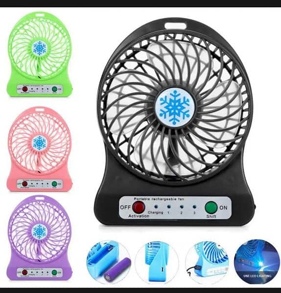 USB rechargeable Fan with Night Light and Charging, Convenient 1