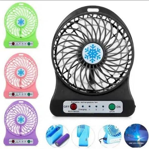 USB rechargeable Fan with Night Light and Charging, Convenient 2