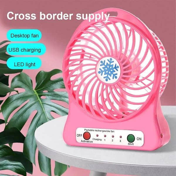 USB rechargeable Fan with Night Light and Charging, Convenient 3